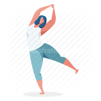 woman, stretch, dance, celebrate